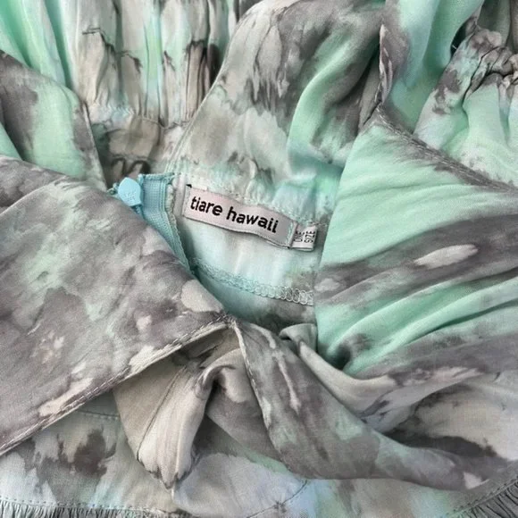 Tiare Hawaii x Revolve Geo Mini Dress Aqua & Grey Tie Dye One Size - Picture 3 of 8